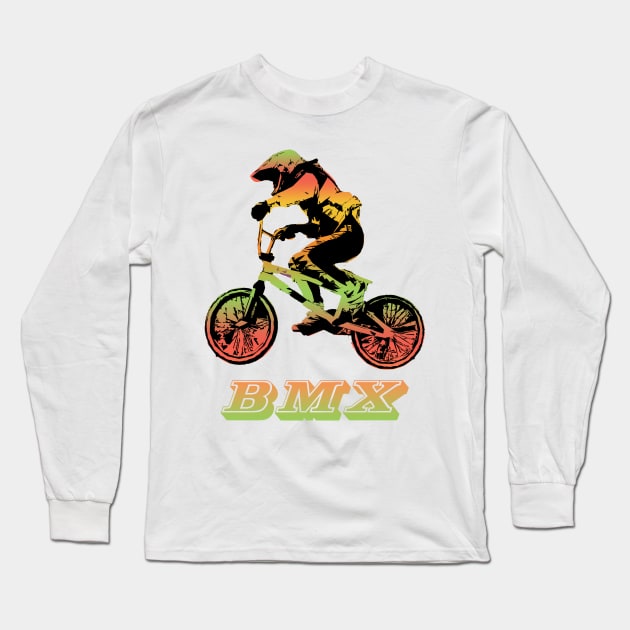 bmx Long Sleeve T-Shirt by rickylabellevie